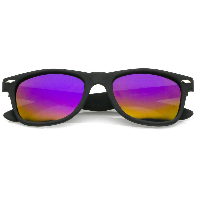 zeroUV Flat Matte Black Mirrored Polarized Lens Horned Rim Sunglasses 8030 Sunglasses White Smoke Black Ice,Black Fire,Black Green,Black Sun,Black Rainbow