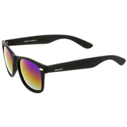zeroUV Flat Matte Black Mirrored Polarized Lens Horned Rim Sunglasses 8030 Sunglasses White Smoke Black Ice,Black Fire,Black Green,Black Sun,Black Rainbow
