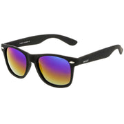 zeroUV Flat Matte Black Mirrored Polarized Lens Horned Rim Sunglasses 8030 Sunglasses White Smoke Black Ice,Black Fire,Black Green,Black Sun,Black Rainbow