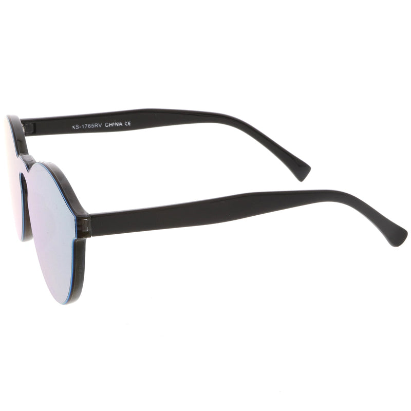 zeroUV 1980's Futuristic Monoblock Mirrored Flat Lens Sunglasses C123 Sunglasses White Smoke Dark Blue Mirror,Green Mirror,Yellow Mirror,Orange Mirror,Light Blue Mirror
