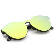 zeroUV 1980's Futuristic Monoblock Mirrored Flat Lens Sunglasses C123 Sunglasses White Smoke Dark Blue Mirror,Green Mirror,Yellow Mirror,Orange Mirror,Light Blue Mirror