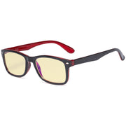 eyekeeper.com Vintage Blue Light Blocking Reading Glasses TMCG075 Eyeglasses Dark Slate Gray Black Red / without magnification,Black Red / +0.50,Black Red / +1.00,Black Red / +1.25,Black Red / +1.50