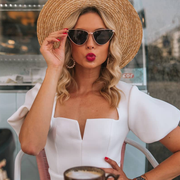 zeroUV Oversize Thin Metal Cat Eye Butterfly Frame Sunglasses C201 Sunglasses Rosy Brown Black Smoke,Silver Smoke,Gold Smoke,Gold Brown