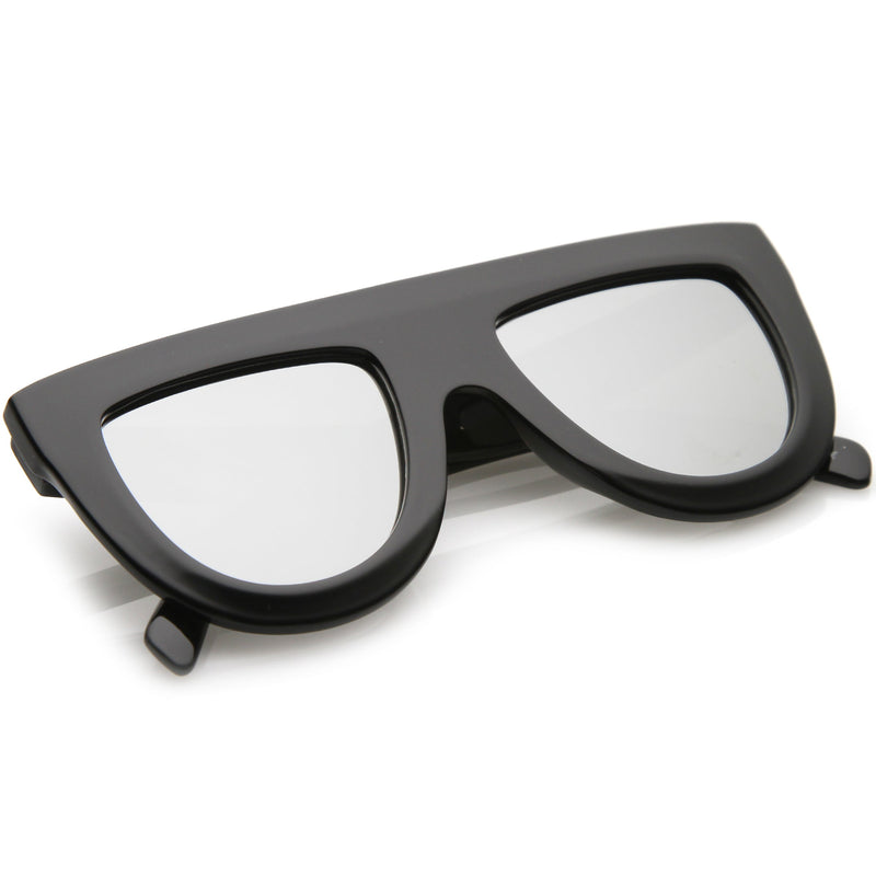 zeroUV Oversize Retro Modern Flat Top Mirrored Lens Sunglasses C275 Sunglasses White Smoke Black Silver Mirror,Tortoise Pink Mirror,Tortoise Blue Gold Mirror,Black Blue Mirror,Matte Black Purple Mirror