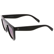 zeroUV Oversize Retro Modern Flat Top Mirrored Lens Sunglasses C275 Sunglasses White Smoke Black Silver Mirror,Tortoise Pink Mirror,Tortoise Blue Gold Mirror,Black Blue Mirror,Matte Black Purple Mirror