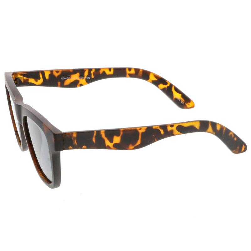 zeroUV Classic Thick Arms Flat Lens Square Horn Rimmed Sunglasses C286 Sunglasses White Smoke Matte Tortoise / Smoke,Matte Black / Smoke,Shiny Black / Smoke