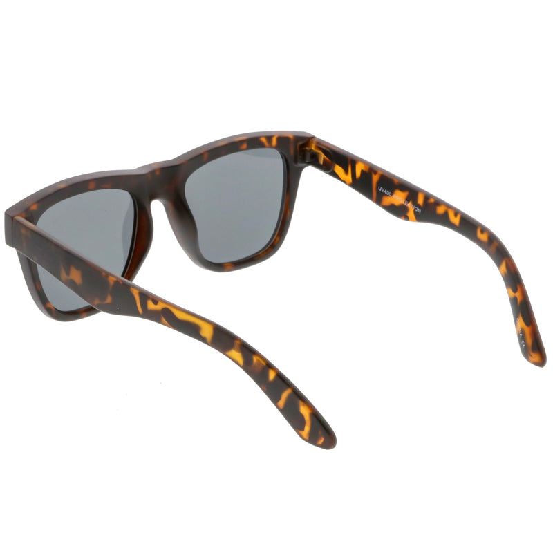 zeroUV Classic Thick Arms Flat Lens Square Horn Rimmed Sunglasses C286 Sunglasses White Smoke Matte Tortoise / Smoke,Matte Black / Smoke,Shiny Black / Smoke