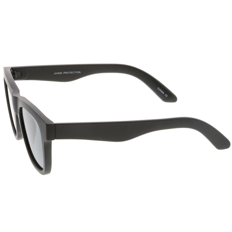 zeroUV Classic Thick Arms Flat Lens Square Horn Rimmed Sunglasses C286 Sunglasses White Smoke Matte Tortoise / Smoke,Matte Black / Smoke,Shiny Black / Smoke