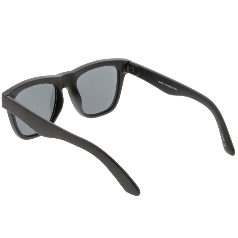 zeroUV Classic Thick Arms Flat Lens Square Horn Rimmed Sunglasses C286 Sunglasses White Smoke Matte Tortoise / Smoke,Matte Black / Smoke,Shiny Black / Smoke
