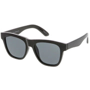 zeroUV Classic Thick Arms Flat Lens Square Horn Rimmed Sunglasses C286 Sunglasses White Smoke Matte Tortoise / Smoke,Matte Black / Smoke,Shiny Black / Smoke
