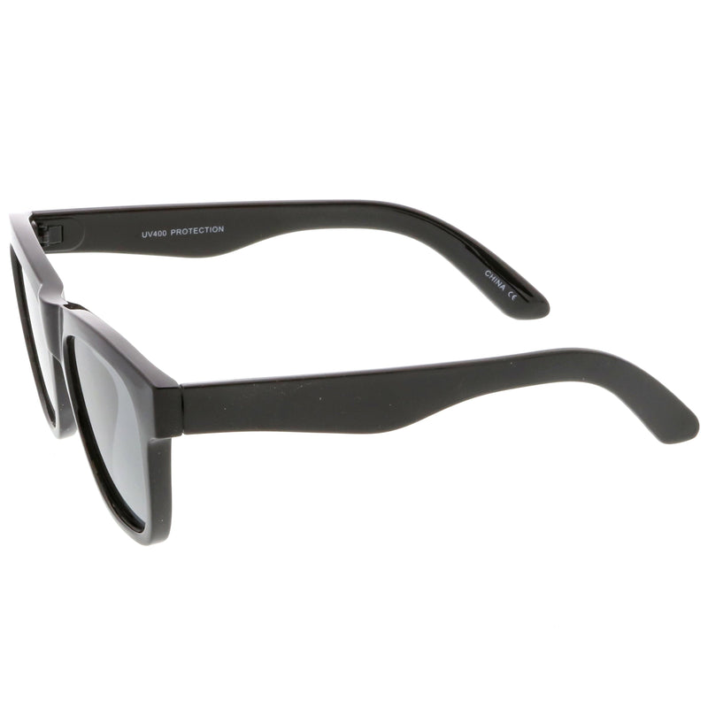 zeroUV Classic Thick Arms Flat Lens Square Horn Rimmed Sunglasses C286 Sunglasses White Smoke Matte Tortoise / Smoke,Matte Black / Smoke,Shiny Black / Smoke