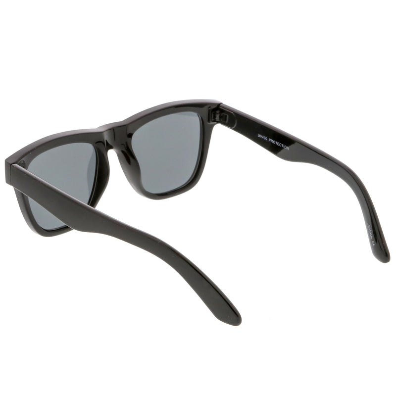 zeroUV Classic Thick Arms Flat Lens Square Horn Rimmed Sunglasses C286 Sunglasses White Smoke Matte Tortoise / Smoke,Matte Black / Smoke,Shiny Black / Smoke
