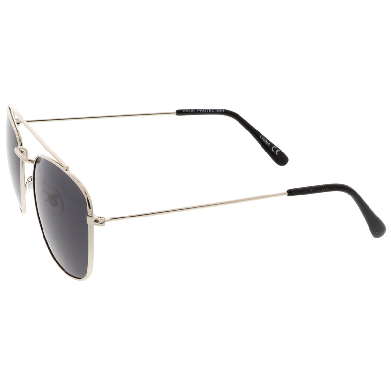 zeroUV Retro Dapper Full Metal Square Crossbar Sunglasses C356 Sunglasses White Smoke Black Smoke,Silver Smoke,Gold Green,Gold Brown