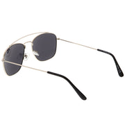 zeroUV Retro Dapper Full Metal Square Crossbar Sunglasses C356 Sunglasses White Smoke Black Smoke,Silver Smoke,Gold Green,Gold Brown