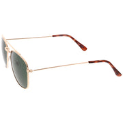 zeroUV Retro Dapper Full Metal Square Crossbar Sunglasses C356 Sunglasses White Smoke Black Smoke,Silver Smoke,Gold Green,Gold Brown