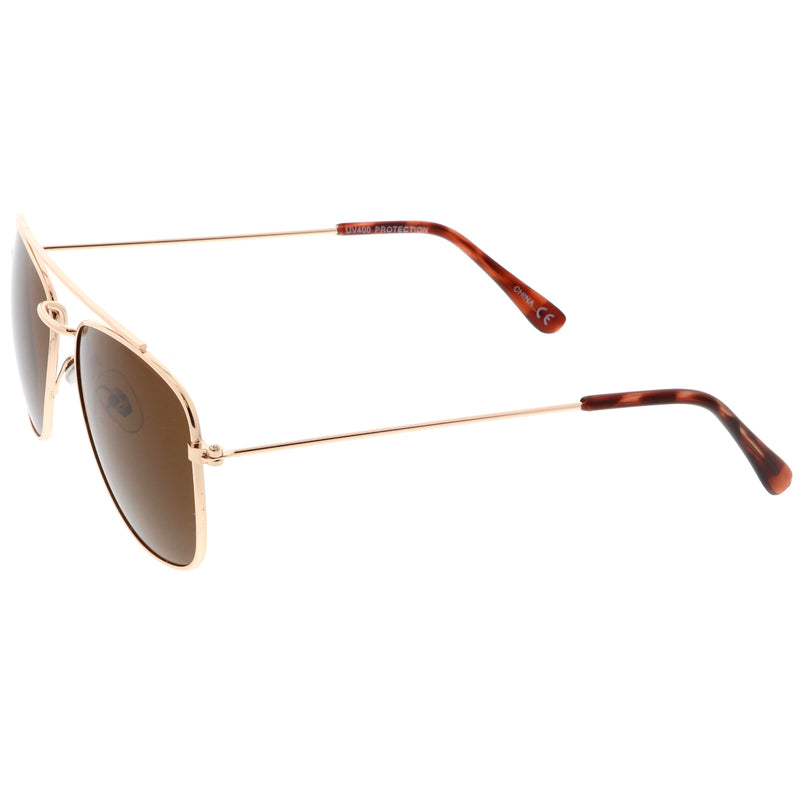 zeroUV Retro Dapper Full Metal Square Crossbar Sunglasses C356 Sunglasses White Smoke Black Smoke,Silver Smoke,Gold Green,Gold Brown
