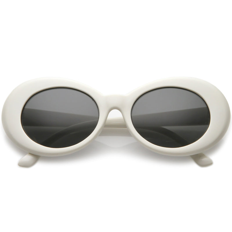 zeroUV Retro 1990's Fashion Oval Clout Goggle Sunglasses 51mm C381 Sunglasses White Smoke Black Smoke,White Smoke,Tortoise Smoke,Clear Green,Red Smoke,White / Smoke,White / Smoke (2-pack)
