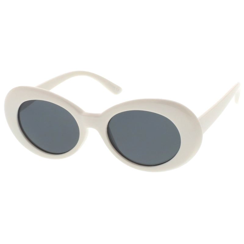 zeroUV Retro 1990's Fashion Oval Clout Goggle Sunglasses 51mm C381 Sunglasses White Smoke Black Smoke,White Smoke,Tortoise Smoke,Clear Green,Red Smoke,White / Smoke,White / Smoke (2-pack)