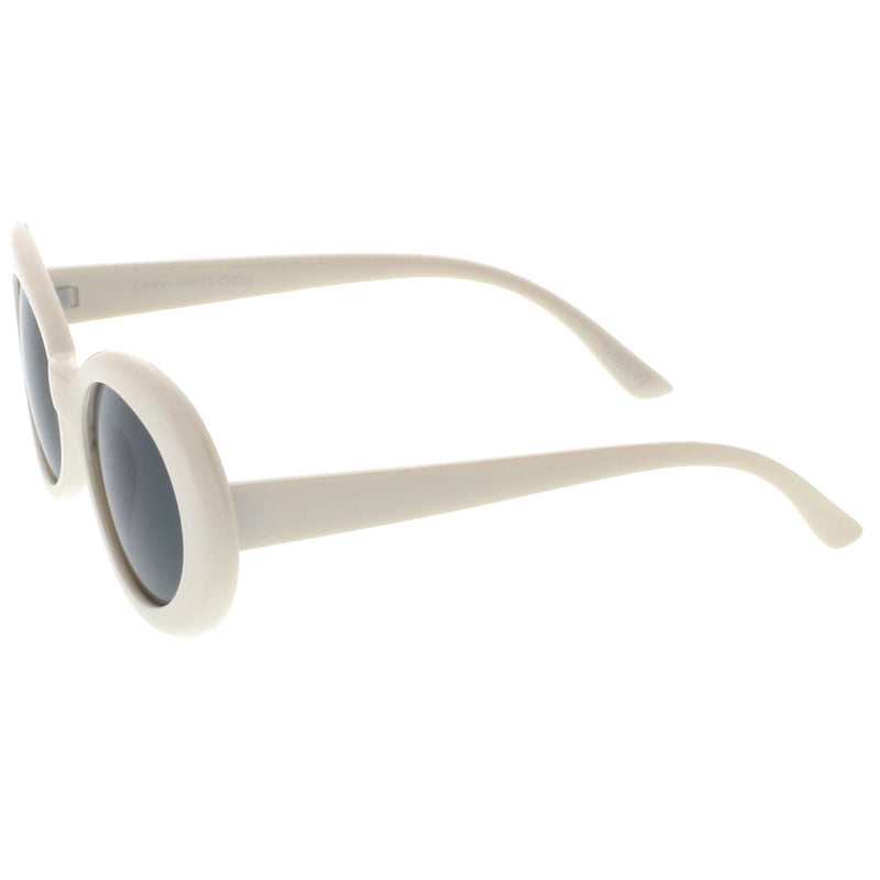 zeroUV Retro 1990's Fashion Oval Clout Goggle Sunglasses 51mm C381 Sunglasses White Smoke Black Smoke,White Smoke,Tortoise Smoke,Clear Green,Red Smoke,White / Smoke,White / Smoke (2-pack)