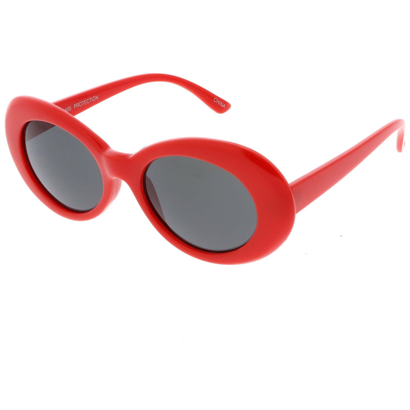 zeroUV Retro 1990's Fashion Oval Clout Goggle Sunglasses 51mm C381 Sunglasses White Smoke Black Smoke,White Smoke,Tortoise Smoke,Clear Green,Red Smoke,White / Smoke,White / Smoke (2-pack)