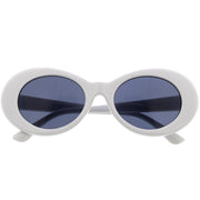 zeroUV Retro 1990's Fashion Oval Clout Goggle Sunglasses 51mm C381 Sunglasses White Smoke White / Smoke
