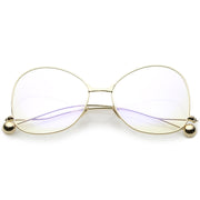 zeroUV Women's Vintage Oversize Butterfly Clear Lens Glasses C418 Glasses White Smoke Gold Clear,Silver Clear