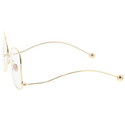 zeroUV Women's Vintage Oversize Butterfly Clear Lens Glasses C418 Glasses White Smoke Gold Clear,Silver Clear