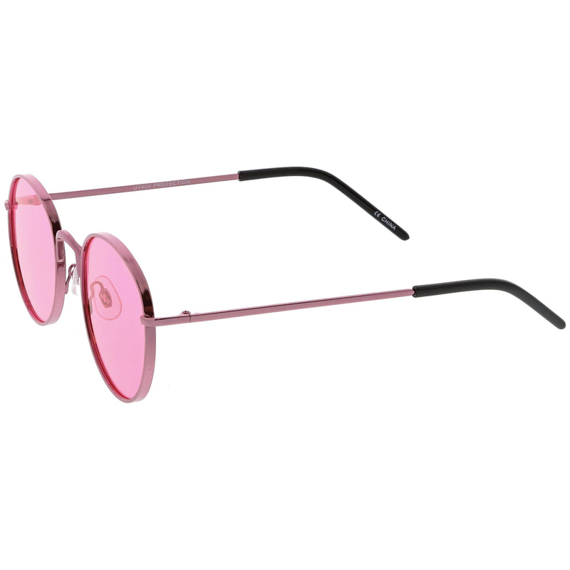 zeroUV Retro Fashion Round Color Tone Colors Flat Lens Sunglasses C437 Sunglasses White Smoke Gold Yellow,Pink Pink,Red Red,Blue Blue,Purple Blue,Purple Purple,Dark Purple Purple