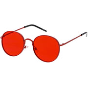zeroUV Retro Fashion Round Color Tone Colors Flat Lens Sunglasses C437 Sunglasses White Smoke Gold Yellow,Pink Pink,Red Red,Blue Blue,Purple Blue,Purple Purple,Dark Purple Purple