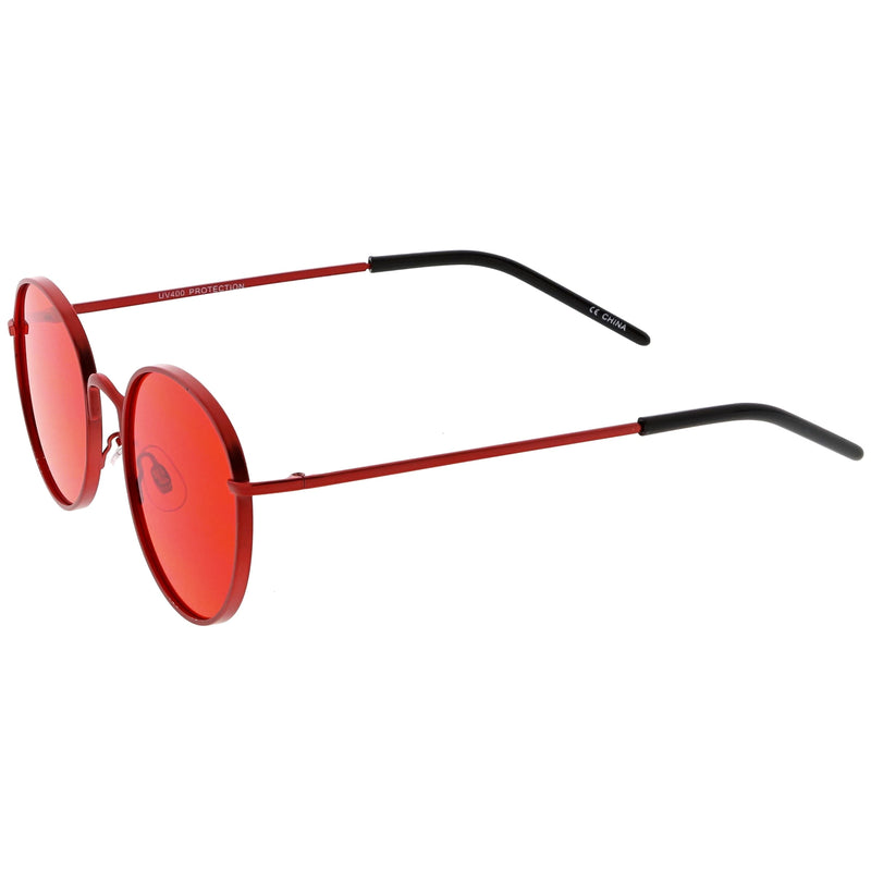 zeroUV Retro Fashion Round Color Tone Colors Flat Lens Sunglasses C437 Sunglasses White Smoke Gold Yellow,Pink Pink,Red Red,Blue Blue,Purple Blue,Purple Purple,Dark Purple Purple