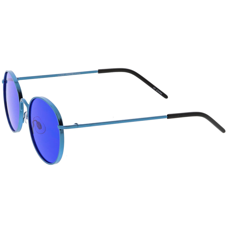 zeroUV Retro Fashion Round Color Tone Colors Flat Lens Sunglasses C437 Sunglasses White Smoke Gold Yellow,Pink Pink,Red Red,Blue Blue,Purple Blue,Purple Purple,Dark Purple Purple