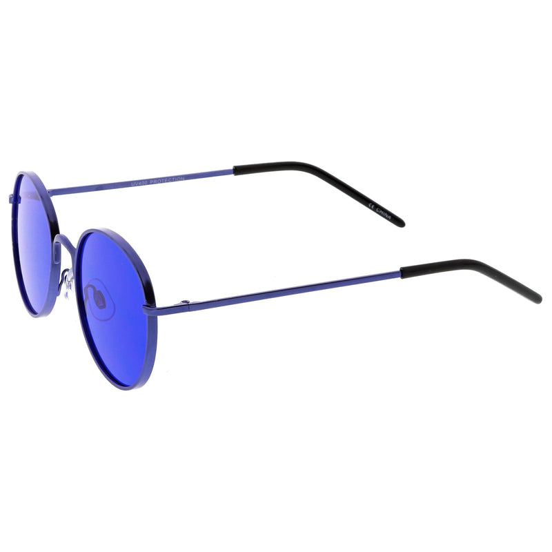 zeroUV Retro Fashion Round Color Tone Colors Flat Lens Sunglasses C437 Sunglasses White Smoke Gold Yellow,Pink Pink,Red Red,Blue Blue,Purple Blue,Purple Purple,Dark Purple Purple