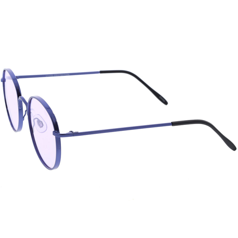 zeroUV Retro Fashion Round Color Tone Colors Flat Lens Sunglasses C437 Sunglasses White Smoke Gold Yellow,Pink Pink,Red Red,Blue Blue,Purple Blue,Purple Purple,Dark Purple Purple