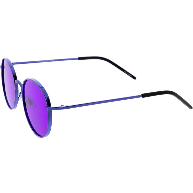 zeroUV Retro Fashion Round Color Tone Colors Flat Lens Sunglasses C437 Sunglasses White Smoke Gold Yellow,Pink Pink,Red Red,Blue Blue,Purple Blue,Purple Purple,Dark Purple Purple