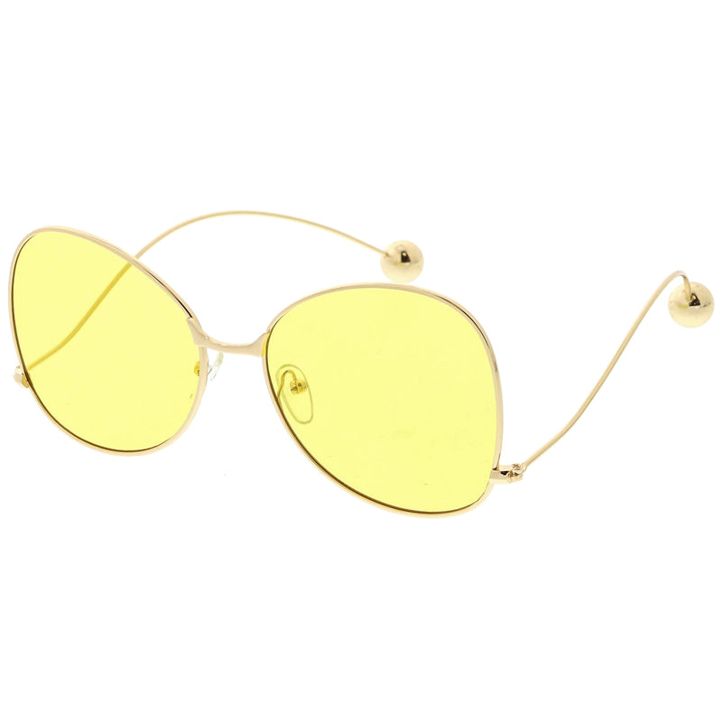 zeroUV Women's Retro Oversize Butterfly Shape Color Tone Lens Sunglasses C443 Sunglasses White Smoke Gold Yellow,Gold Pink,Gold Blue,Gold Purple,Gold Peach,Gold Green