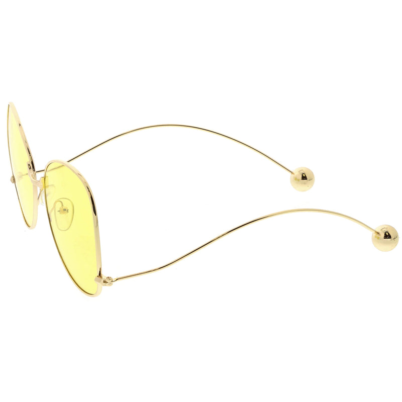 zeroUV Women's Retro Oversize Butterfly Shape Color Tone Lens Sunglasses C443 Sunglasses White Smoke Gold Yellow,Gold Pink,Gold Blue,Gold Purple,Gold Peach,Gold Green