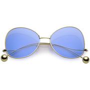 zeroUV Women's Retro Oversize Butterfly Shape Color Tone Lens Sunglasses C443 Sunglasses White Smoke Gold Yellow,Gold Pink,Gold Blue,Gold Purple,Gold Peach,Gold Green