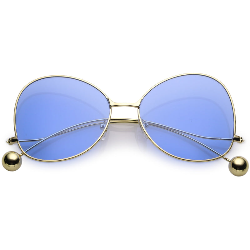 zeroUV Women's Retro Oversize Butterfly Shape Color Tone Lens Sunglasses C443 Sunglasses White Smoke Gold Yellow,Gold Pink,Gold Blue,Gold Purple,Gold Peach,Gold Green