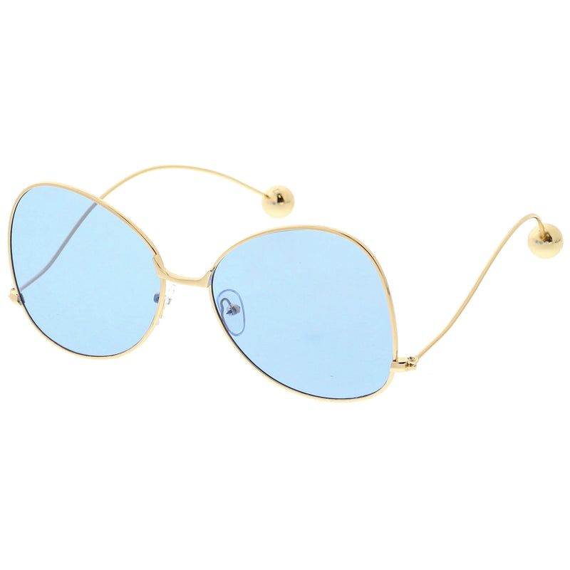 zeroUV Women's Retro Oversize Butterfly Shape Color Tone Lens Sunglasses C443 Sunglasses White Smoke Gold Yellow,Gold Pink,Gold Blue,Gold Purple,Gold Peach,Gold Green