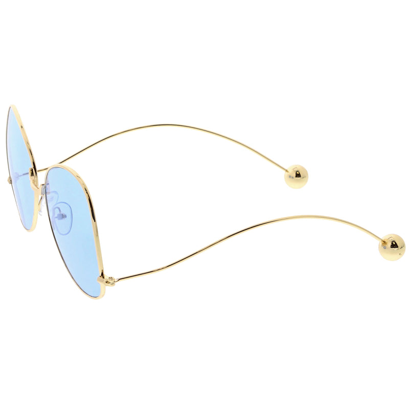zeroUV Women's Retro Oversize Butterfly Shape Color Tone Lens Sunglasses C443 Sunglasses White Smoke Gold Yellow,Gold Pink,Gold Blue,Gold Purple,Gold Peach,Gold Green