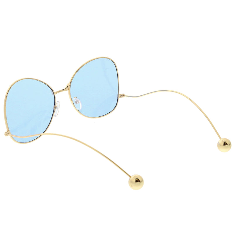 zeroUV Women's Retro Oversize Butterfly Shape Color Tone Lens Sunglasses C443 Sunglasses White Smoke Gold Yellow,Gold Pink,Gold Blue,Gold Purple,Gold Peach,Gold Green