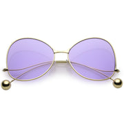 zeroUV Women's Retro Oversize Butterfly Shape Color Tone Lens Sunglasses C443 Sunglasses White Smoke Gold Yellow,Gold Pink,Gold Blue,Gold Purple,Gold Peach,Gold Green