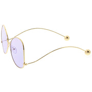 zeroUV Women's Retro Oversize Butterfly Shape Color Tone Lens Sunglasses C443 Sunglasses White Smoke Gold Yellow,Gold Pink,Gold Blue,Gold Purple,Gold Peach,Gold Green
