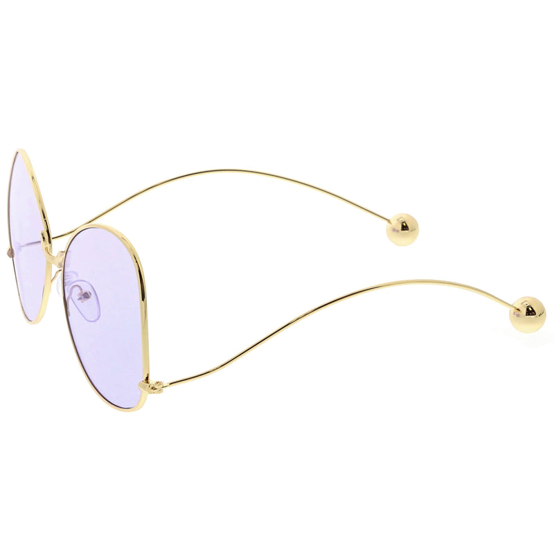 zeroUV Women's Retro Oversize Butterfly Shape Color Tone Lens Sunglasses C443 Sunglasses White Smoke Gold Yellow,Gold Pink,Gold Blue,Gold Purple,Gold Peach,Gold Green