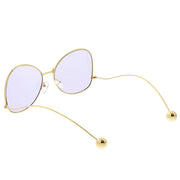 zeroUV Women's Retro Oversize Butterfly Shape Color Tone Lens Sunglasses C443 Sunglasses White Smoke Gold Yellow,Gold Pink,Gold Blue,Gold Purple,Gold Peach,Gold Green