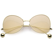 zeroUV Women's Retro Oversize Butterfly Shape Color Tone Lens Sunglasses C443 Sunglasses White Smoke Gold Yellow,Gold Pink,Gold Blue,Gold Purple,Gold Peach,Gold Green