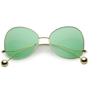 zeroUV Women's Retro Oversize Butterfly Shape Color Tone Lens Sunglasses C443 Sunglasses White Smoke Gold Yellow,Gold Pink,Gold Blue,Gold Purple,Gold Peach,Gold Green