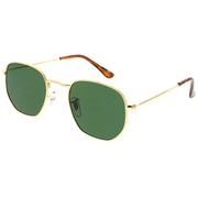 zeroUV Retro Modern Geometric Hexagon Frame Dapper Sunglasses C455 Sunglasses White Smoke Gold Green,Gold Brown,Silver Smoke,Black Green,Gold Smoke,Gold Smoke (2-pack)