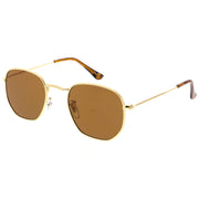 zeroUV Retro Modern Geometric Hexagon Frame Dapper Sunglasses C455 Sunglasses White Smoke Gold Green,Gold Brown,Silver Smoke,Black Green,Gold Smoke,Gold Smoke (2-pack)
