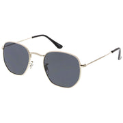 zeroUV Retro Modern Geometric Hexagon Frame Dapper Sunglasses C455 Sunglasses White Smoke Gold Green,Gold Brown,Silver Smoke,Black Green,Gold Smoke,Gold Smoke (2-pack)